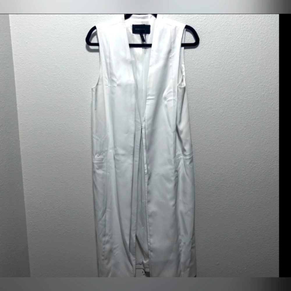 BCBGMaxAzria White Sleeveless Vest Long Medium - Picture 2 of 5